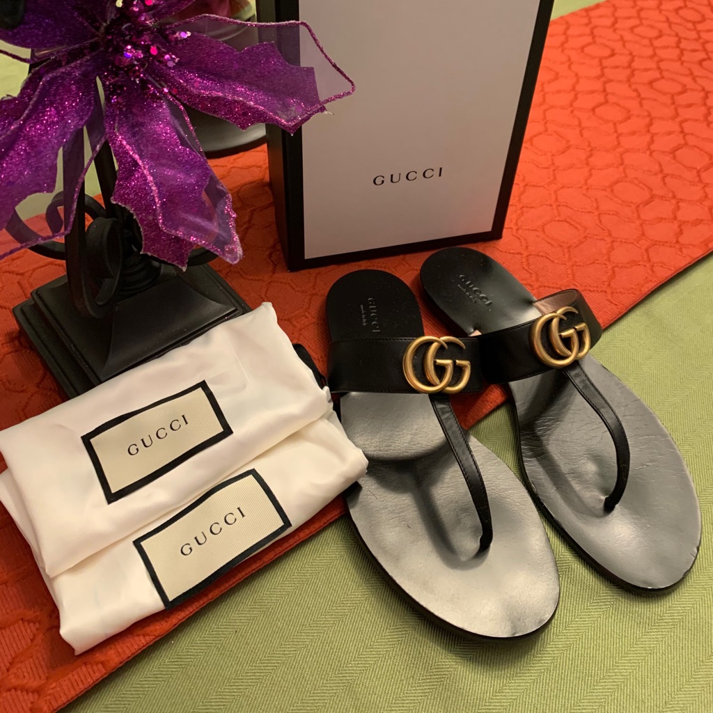 Gucci Marmont Leather Sandals